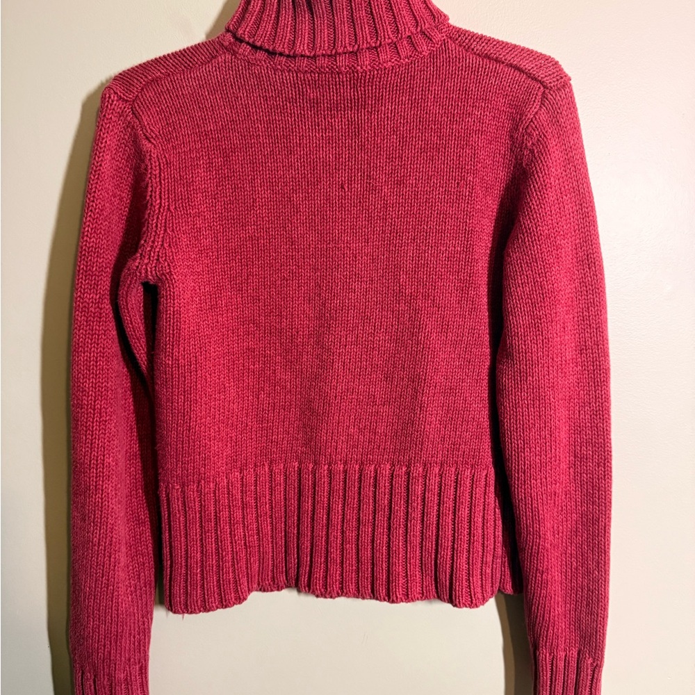 Bass Women's Raspberry Ribbed Turtleneck Sweater - Picture 3 of 4